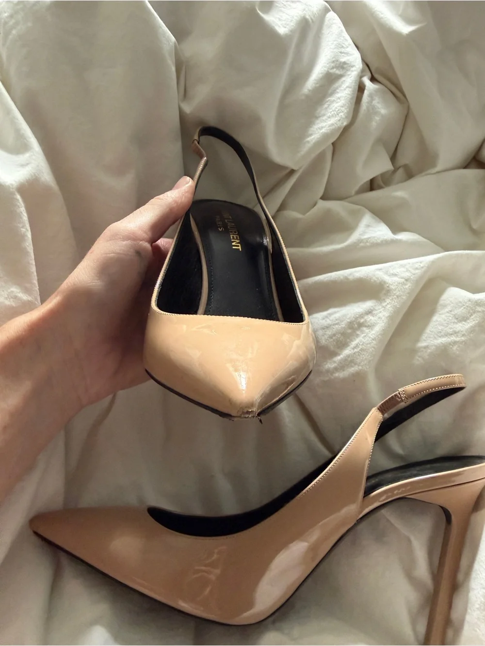 Saint Laurent sling back heels in nude SIZE 37 - Picture 5 of 8
